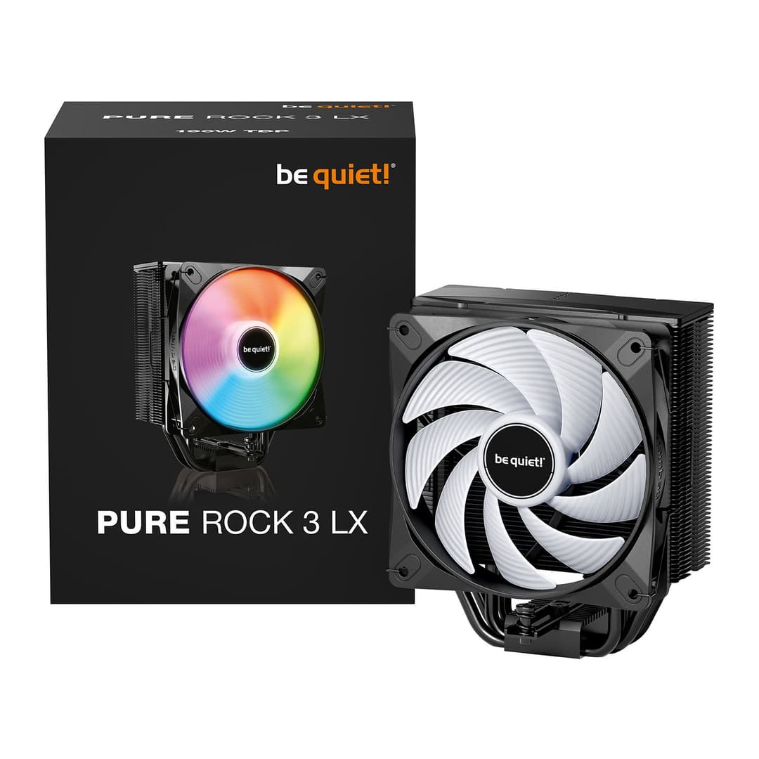 be quiet! Pure Rock 3 LX Single Tower 4-pin ARGB CPU Air Cooler - Image 1