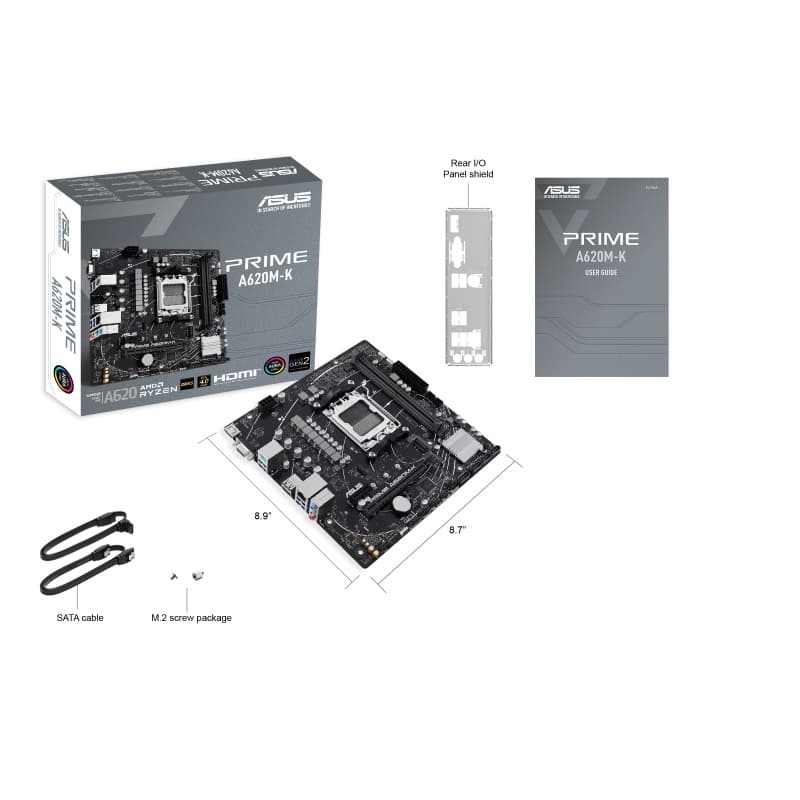 ASUS PRIME A620M-K AMD A620 Socket AM5 micro ATX Motherboard - 90MB1F40-M0EAY0 - Image 7