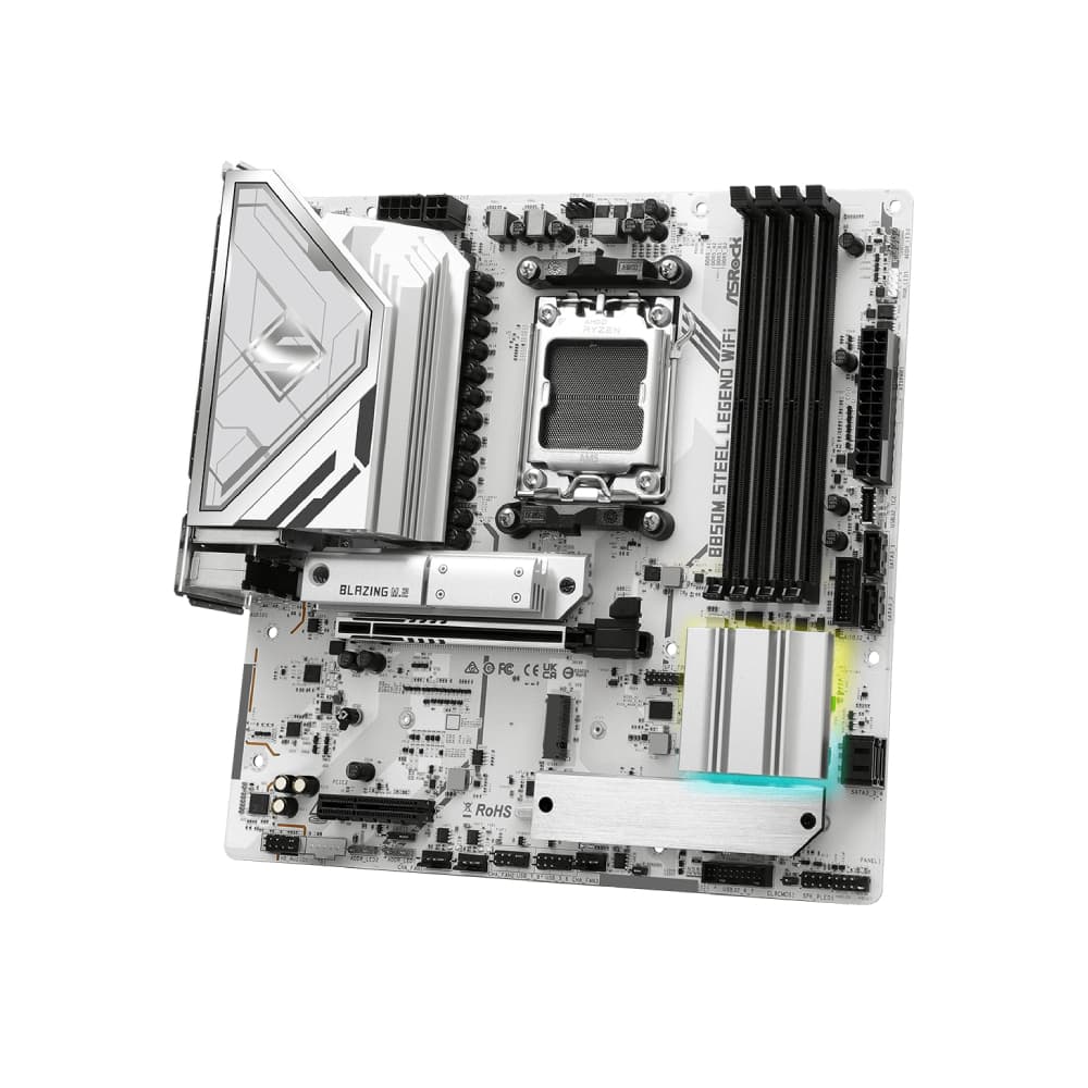 Asrock B850M Steel Legend WiFi Micro-ATX AMD Socket AM5 Motherboard - White - Image 3