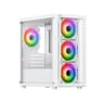 Vida Lucid Micro-ATX Tower Tempered Glass Gaming PC Case - White