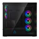 Arctic Xtender ARGB Mirror Tempered Glass w/ Vertical Mount Mid Tower PC Case - Black thumbnail 3