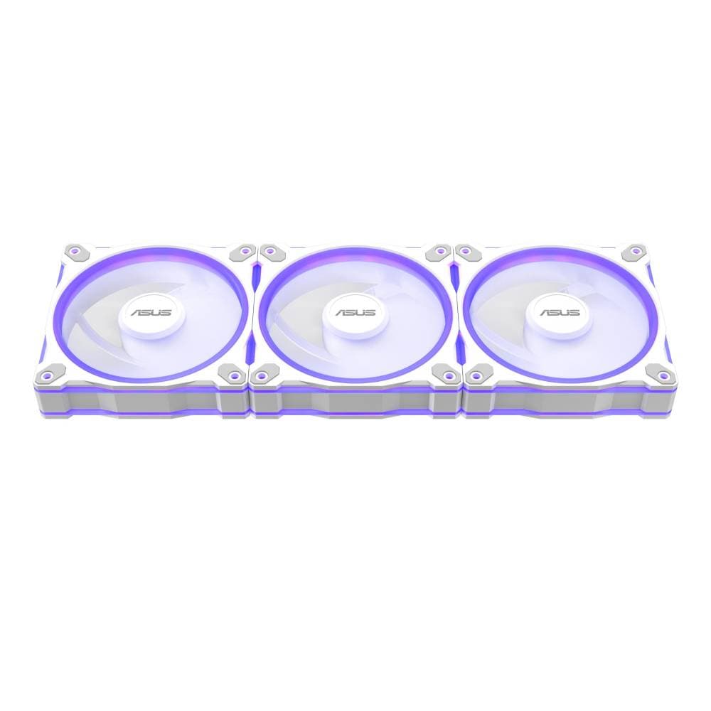 ASUS Prime MR120 ARGB 120mm Reverse PC Fan Triple Pack - White - Image 1