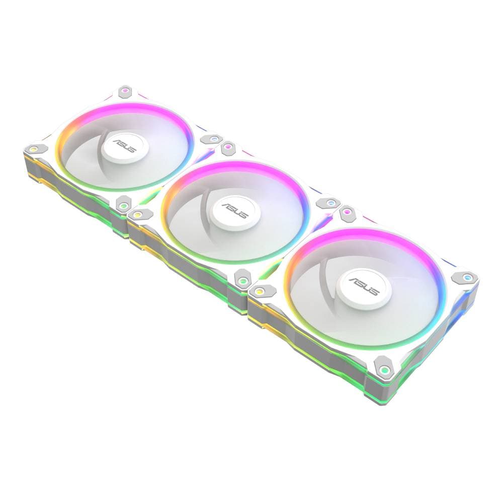 ASUS Prime MR120 ARGB 120mm Reverse PC Fan Triple Pack - White - Image 2
