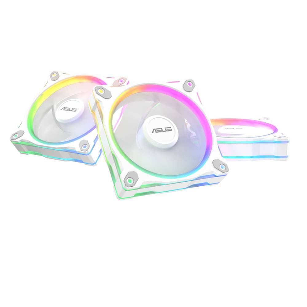 ASUS Prime MR120 ARGB 120mm Reverse PC Fan Triple Pack - White - Image 4