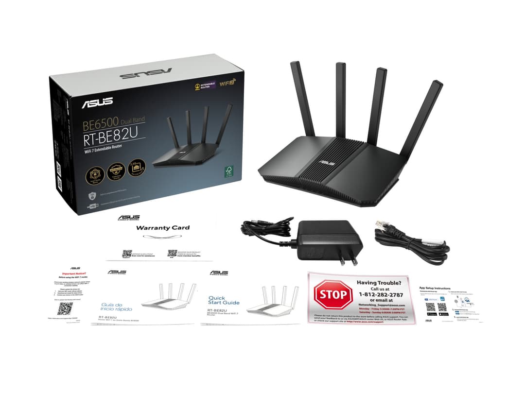 ASUS RT-BE82U BE6500 Dual-band 2.5 Gigabit Ethernet Wireless Router - Black - Image 6
