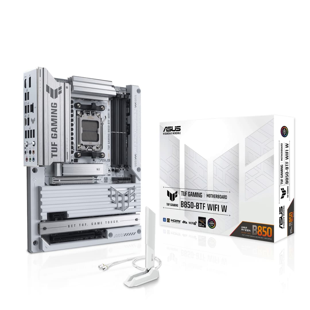 ASUS TUF GAMING B850-BTF WIFI W AMD B850 Socket AM5 ATX Motherboard - White - Image 1
