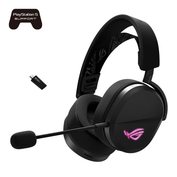 ASUS ROG Pelta Tri-Mode RGB Wired / Wireless Gaming Headset - Black - Image 3