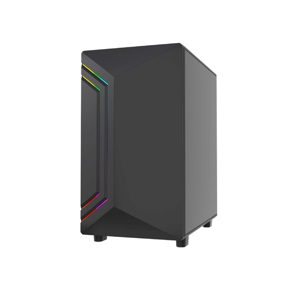 Vida Apollo M Micro-ATX Tempered Glass Gaming PC Case - Black - Image 1