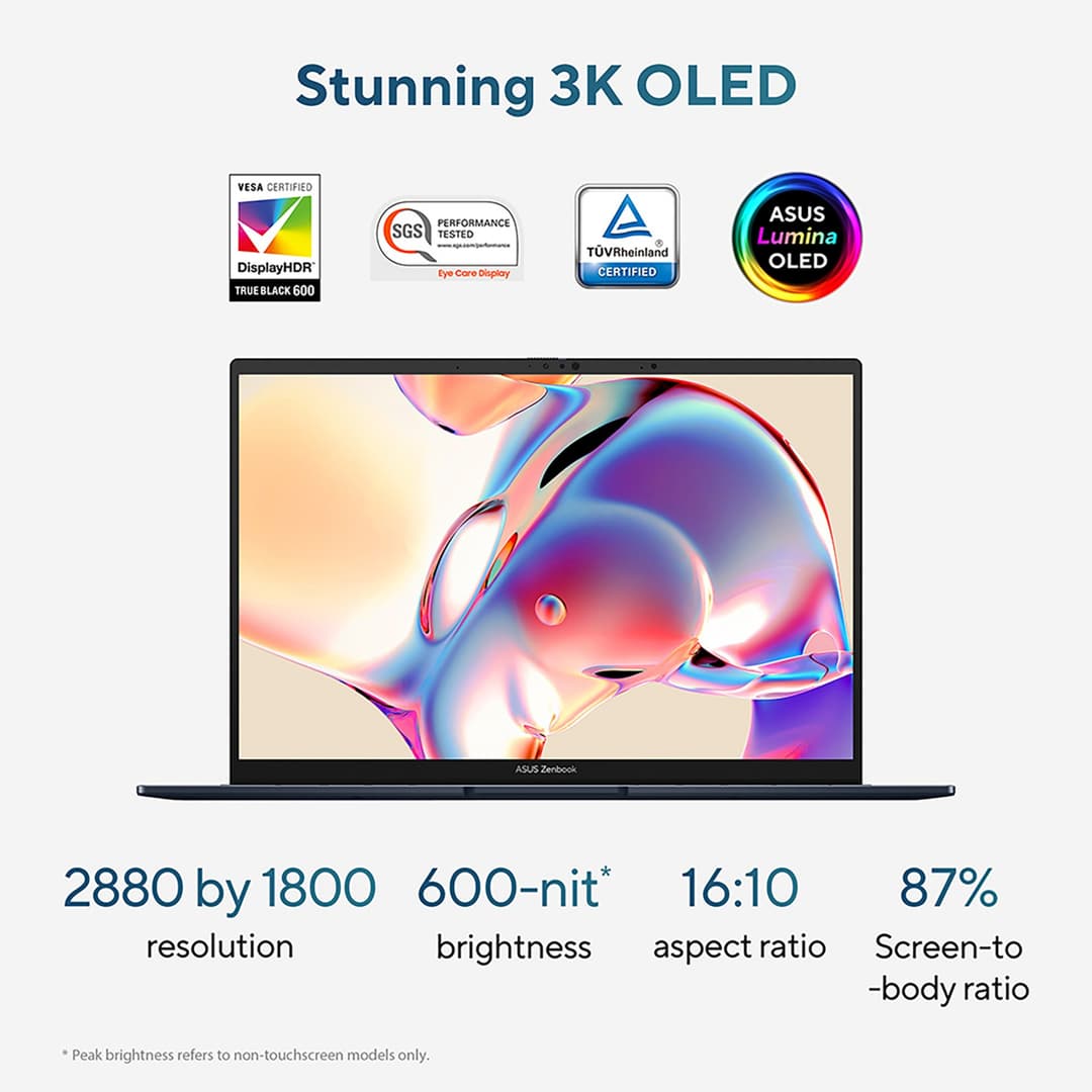 ASUS ZenBook 14 OLED UX3405CA-QL192W Intel Core Ultra 7 255H 16GB RAM 1TB SSD 14" Touchscreen Windows 11 Home Laptop - Image 2