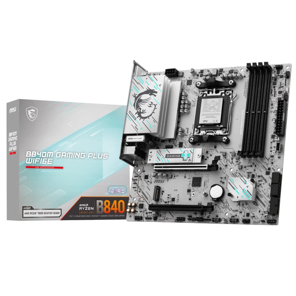 MSI B840M GAMING PLUS WIFI6E micro ATX AMD Socket AM5 Motherboard - Image 1