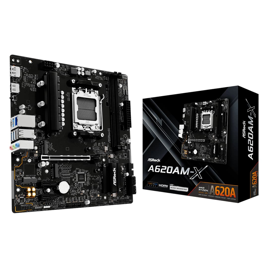 Asrock A620AM-X AMD A620A DDR5 Micro-ATX Socket AM5 Motherboard - Image 1