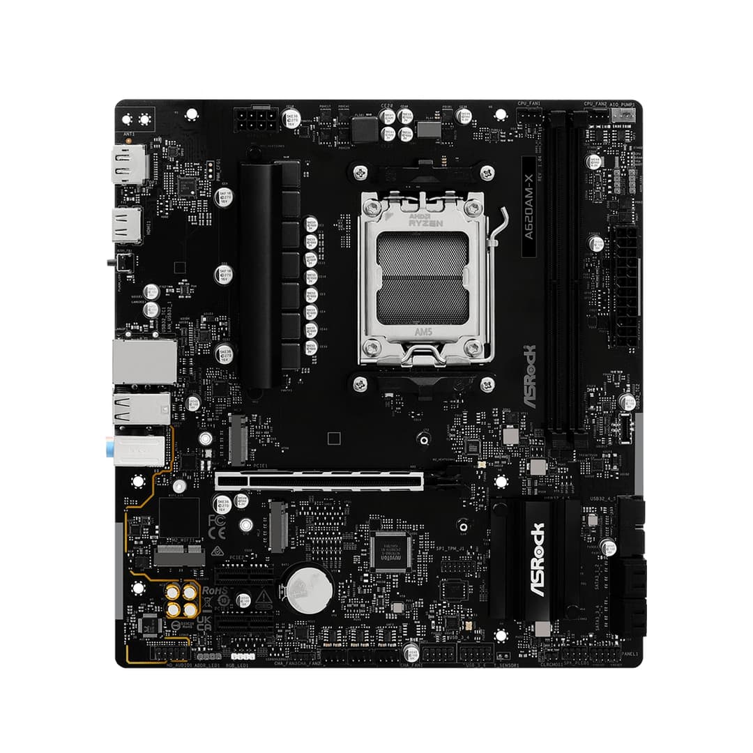 Asrock A620AM-X AMD A620A DDR5 Micro-ATX Socket AM5 Motherboard - Image 2