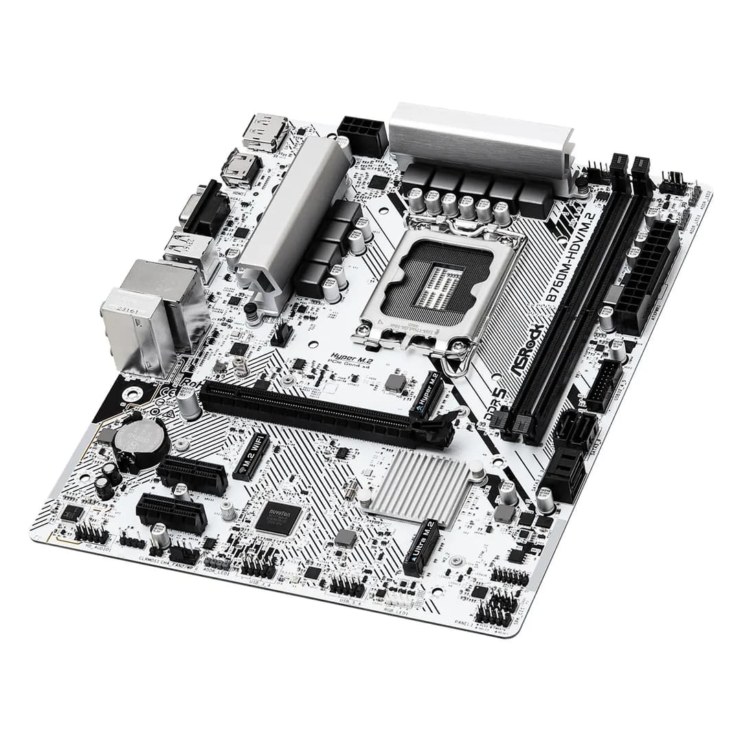 Asrock B760M-HDV/M.2 DDR5 Micro-ATX LGA 1700 Motherboard - White - Image 3