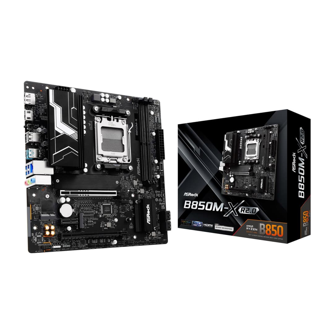 Asrock B850M-X R2.0 AMD B850 DDR5 Micro-ATX Socket AM5 Motherboard - Image 1