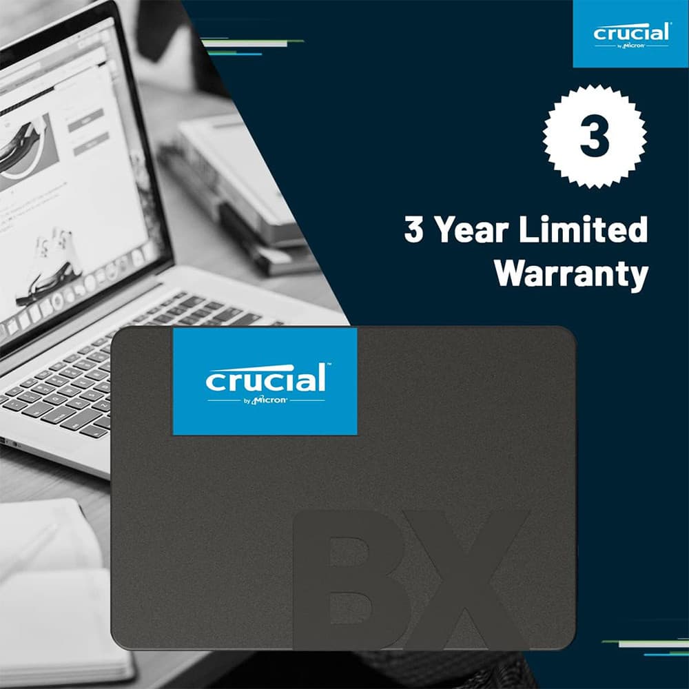 Crucial BX500 500GB 2.5" SATA 3.0 Micron 3D NAND Solid state drive (SSD) - Black - Image 7