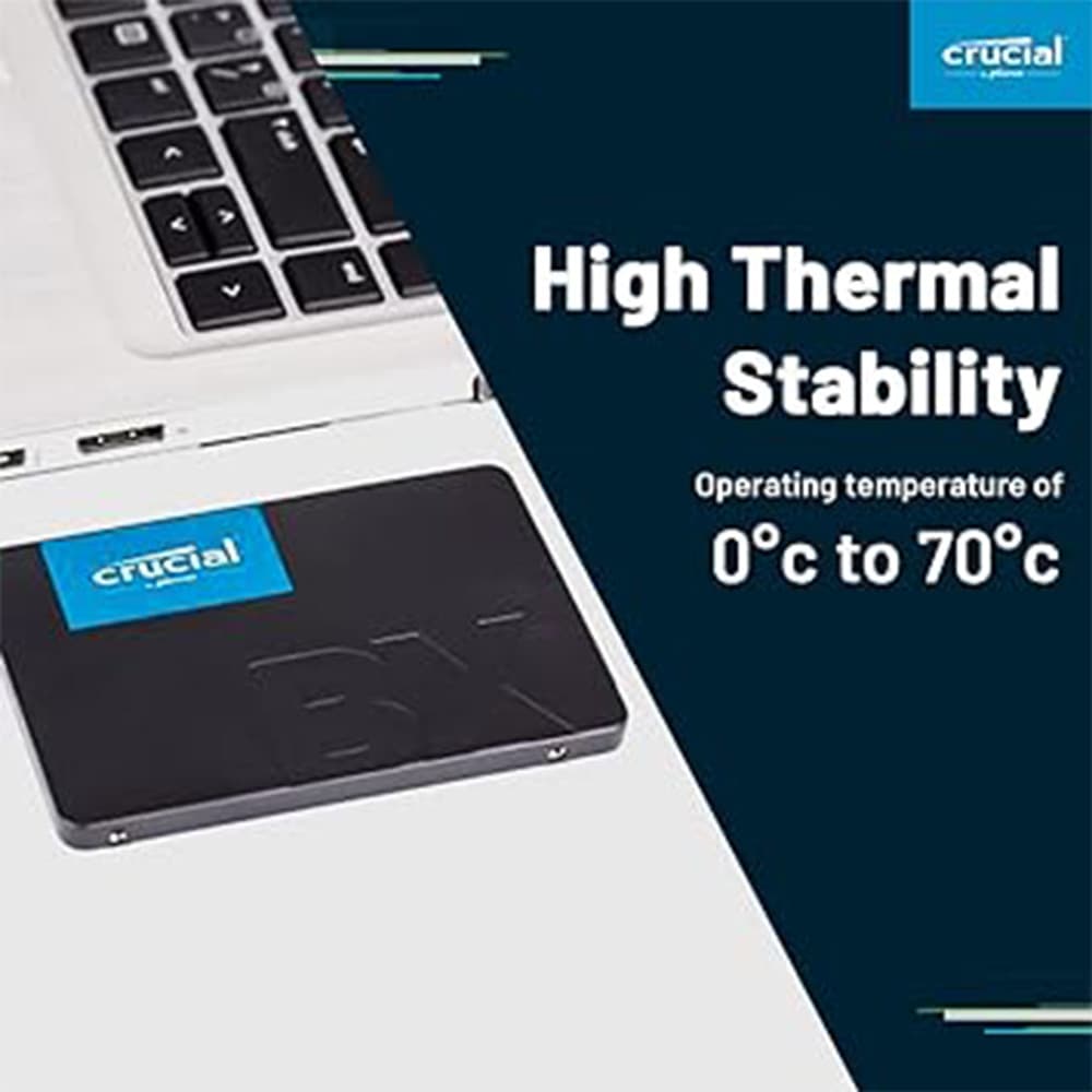 Crucial BX500 500GB 2.5" SATA 3.0 Micron 3D NAND Solid state drive (SSD) - Black - Image 8
