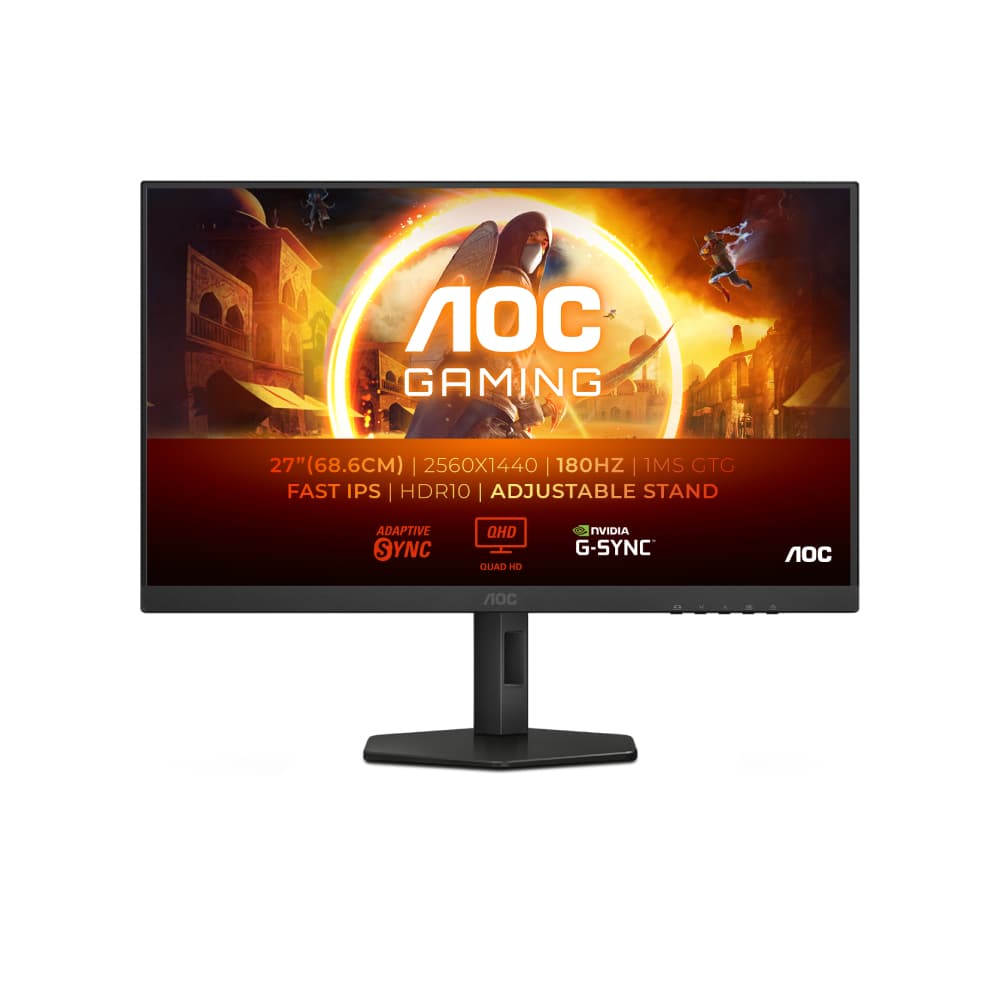 AOC G4 Q27G4XF 27" Quad HD 180Hz HDR10 0.5 ms Height Adjustable Gaming Monitor - Image 1