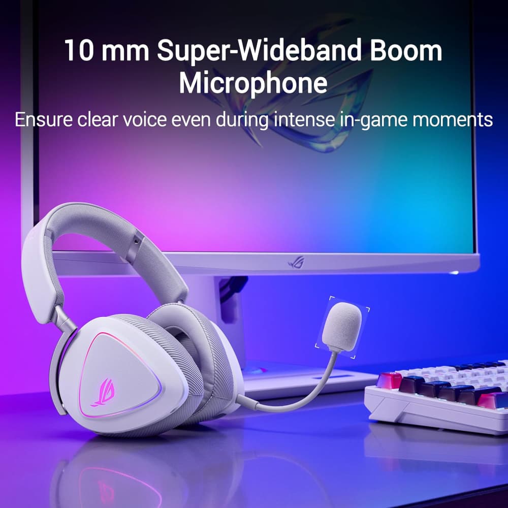 ASUS ROG Delta II Tri-mode Wireless Gaming Headset - White - Image 2