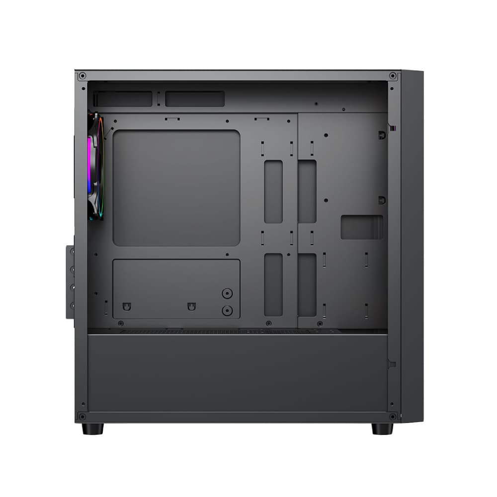 Vida Lucid Micro-ATX Tower Tempered Glass Gaming PC Case - Black - Image 7