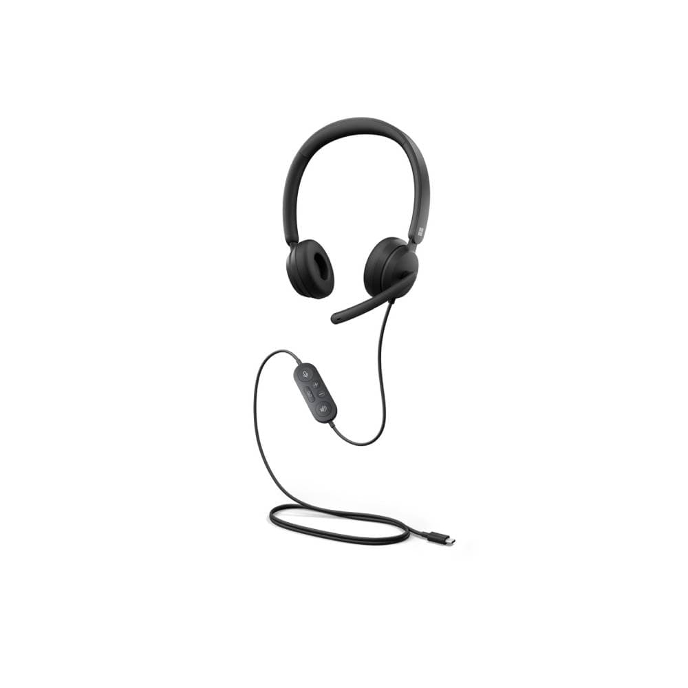 Microsoft Modern USB C Wired Headset Noise Reduction Boom Mic Black - I6N-00001 - Image 2