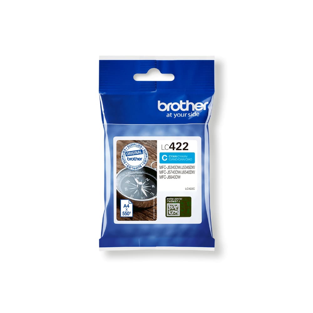 Brother LC422C Cyan 550 Pages Yield Ink Cartridge - Image 2