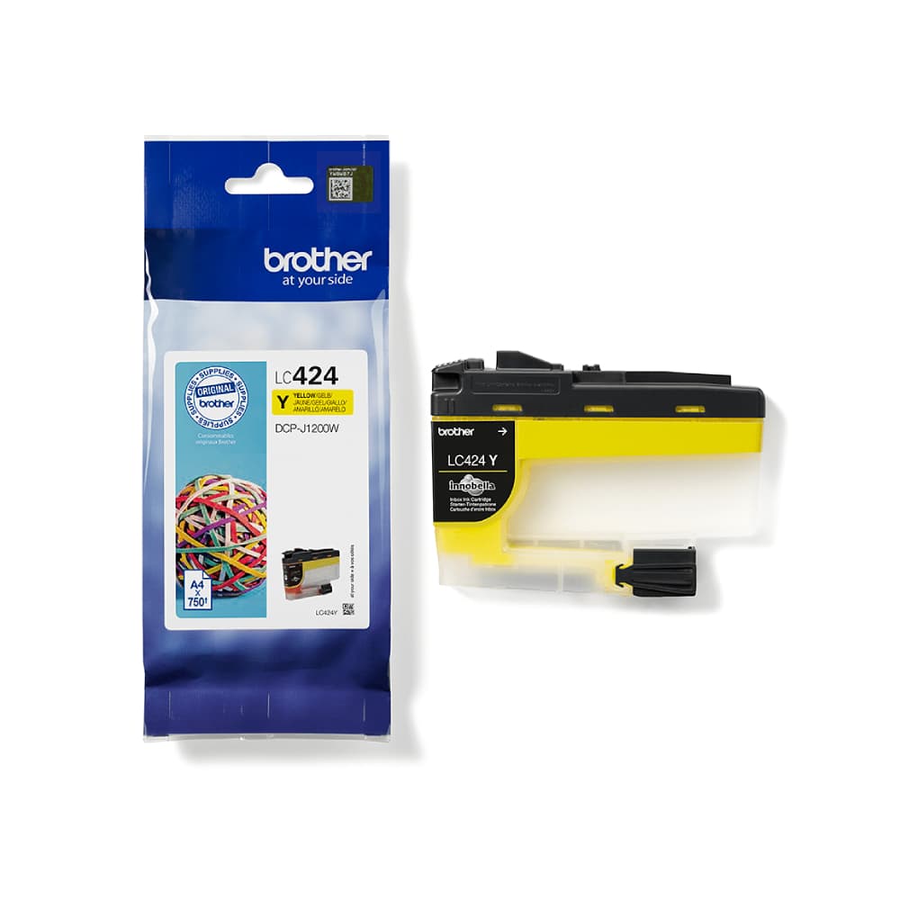 Brother LC424Y Yellow 750 Pages Yield Ink Cartridge