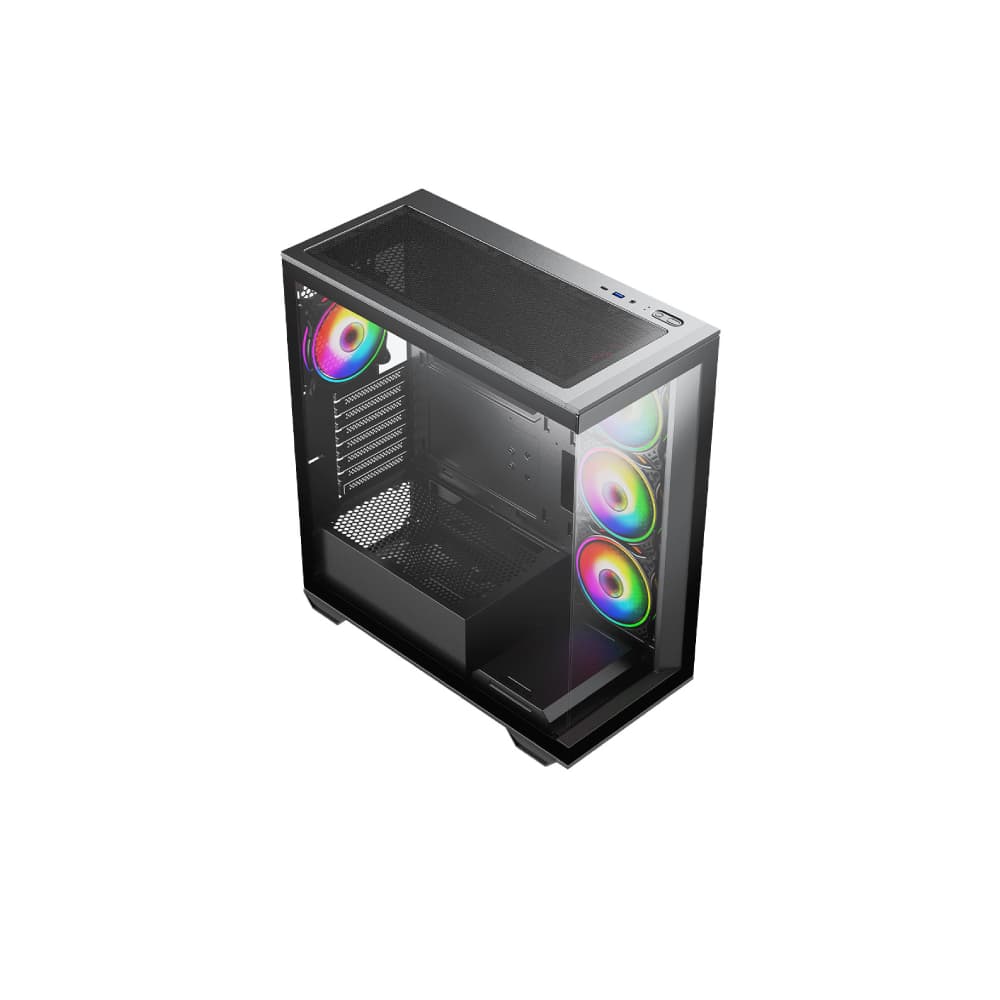 Vida Solus Black ARGB Tempered Glass ATX Gaming Case - Image 2