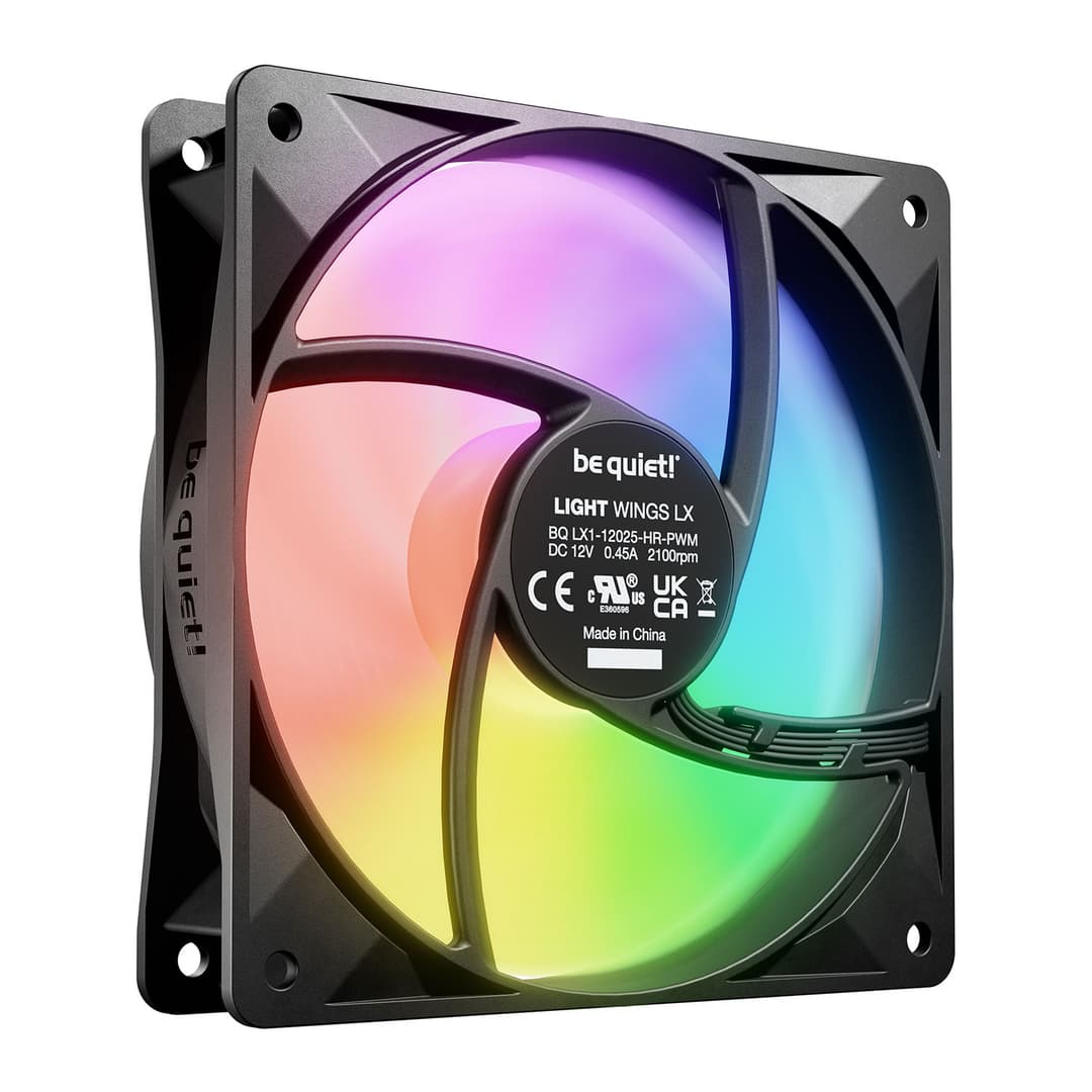 be quiet! Light Wings LX High Speed 120mm ARGB PWM Case Fan - Black - Image 4