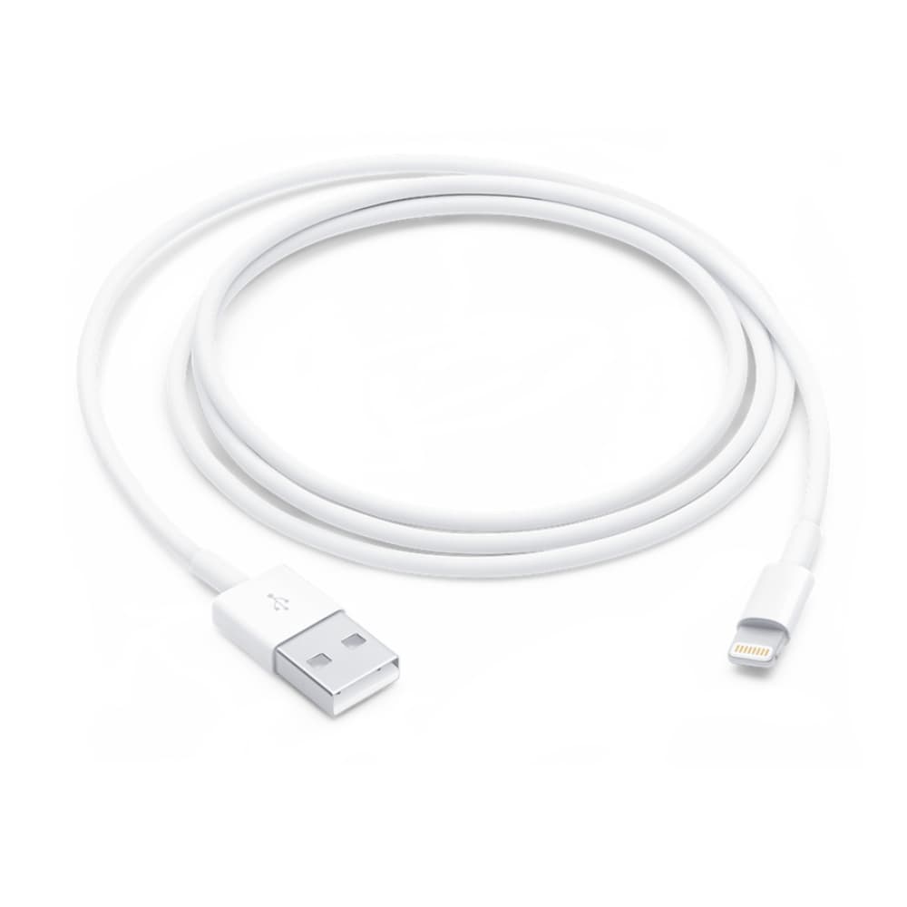Apple MUQW3ZM/A Lightning to USB-A Cable 1m To Sync and Charge Smartphone White - Image 1