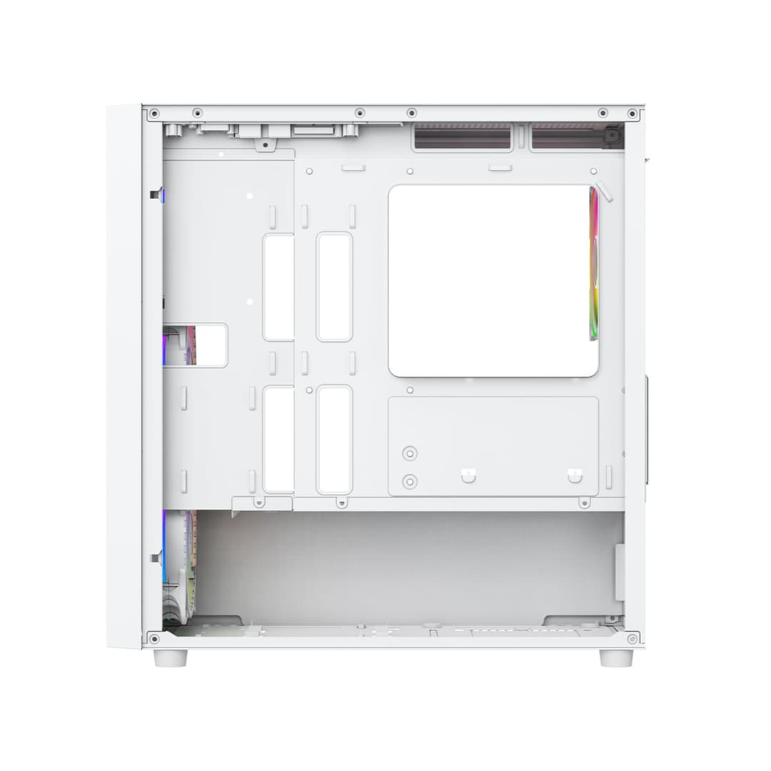 Vida Lucid Micro-ATX Tower Tempered Glass Gaming PC Case - White - Image 8