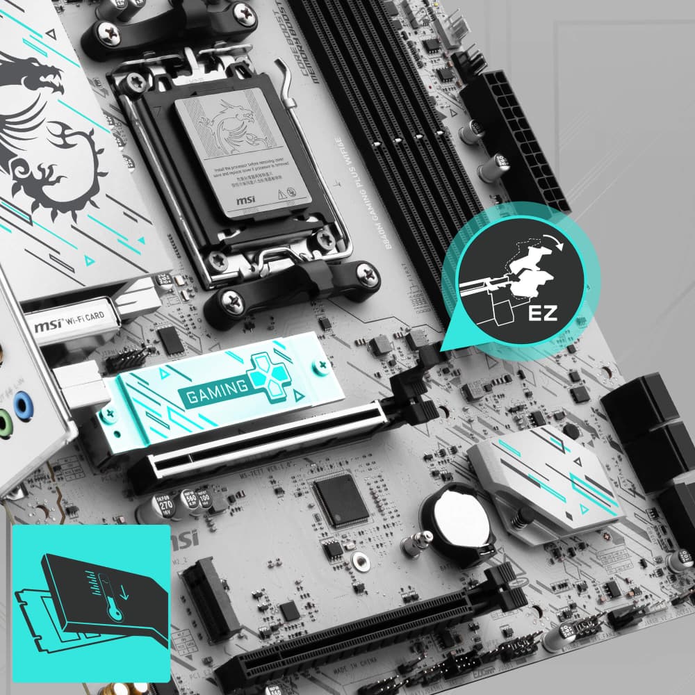 MSI B840M GAMING PLUS WIFI6E micro ATX AMD Socket AM5 Motherboard - Image 2