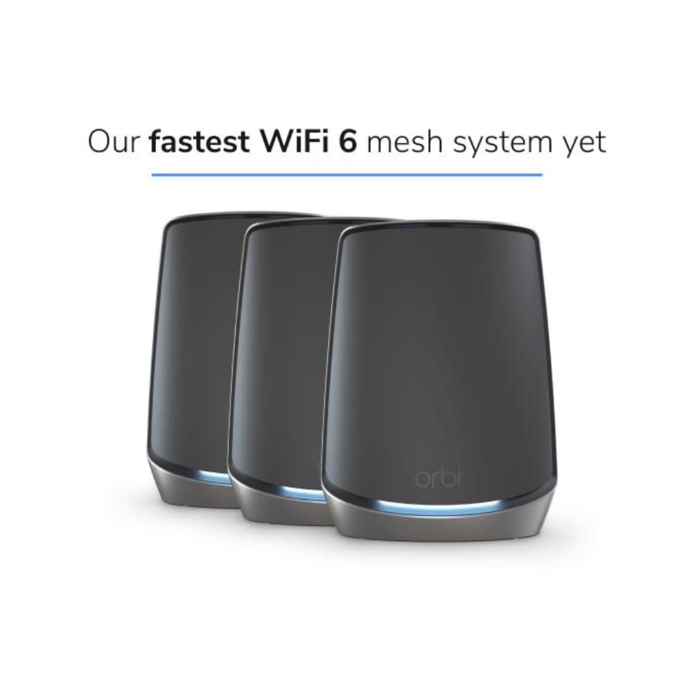 NETGEAR Orbi 860 Series Tri-Band WiFi 6 upto 6Gbps Mesh System 10 Gig Port with 1-year NETGEAR Armor included - Pack of 3 - Image 2