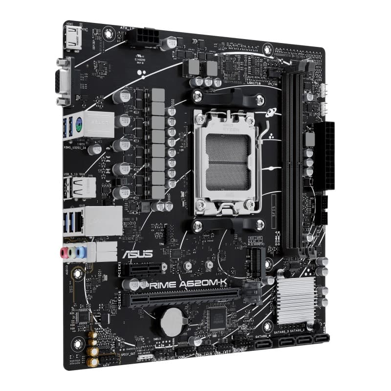 ASUS PRIME A620M-K AMD A620 Socket AM5 micro ATX Motherboard - 90MB1F40-M0EAY0 - Image 3