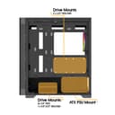 Vida Zephyr V2 Micro-ATX ARGB Tempered Glass Gaming PC Case - Black thumbnail 9