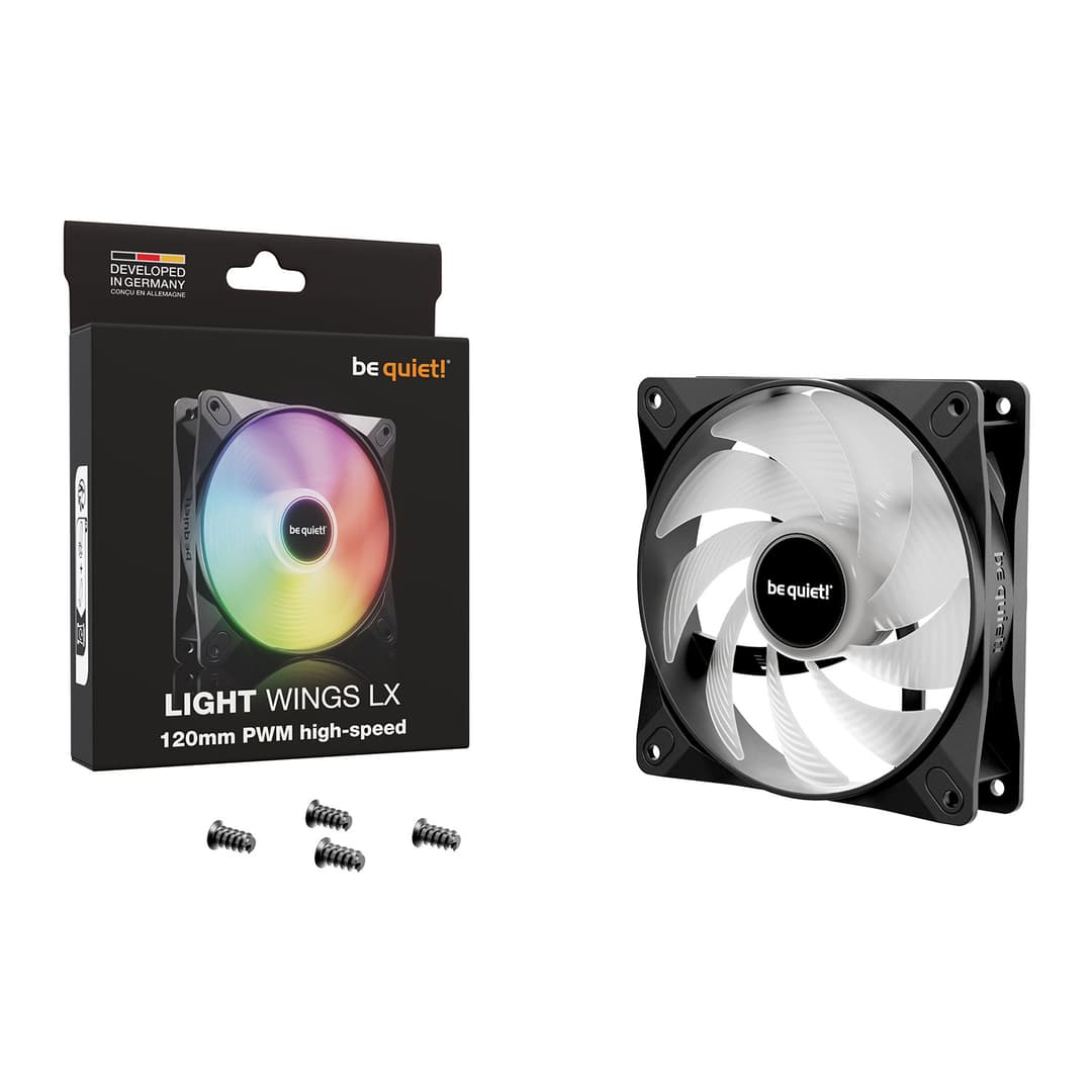 be quiet! Light Wings LX High Speed 120mm ARGB PWM Case Fan - Black - Image 1
