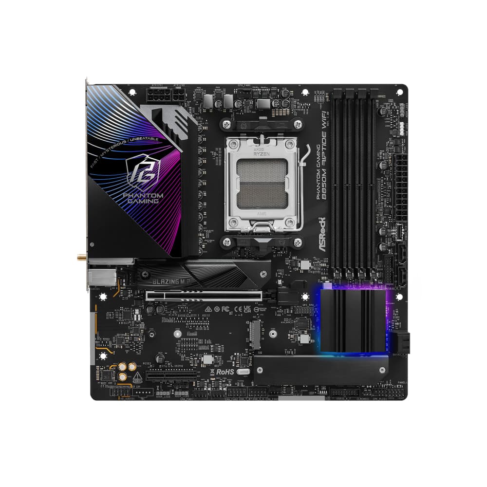 Asrock Phantom Gaming B850M Riptide WiFi Micro-ATX AMD Socket AM5 Motherboard - Image 2