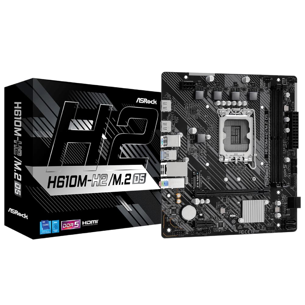 Asrock H610M-H2/M.2 D5 DDR5 Micro-ATX LGA 1700 Motherboard - Image 1
