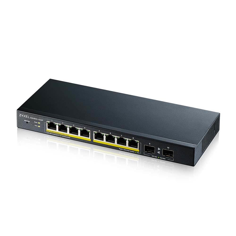 Zyxel GS1900-10HP-GB0102F 20 Gbit/s Managed 8 x Gigabit Ethernet RJ45+SFP Ports Network Switch - Image 3