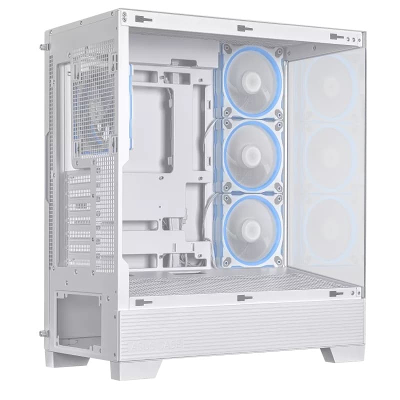 ASUS A31 PLUS TG ARGB Tempared Glass Mid Tower Gaming PC Case - White - Image 6