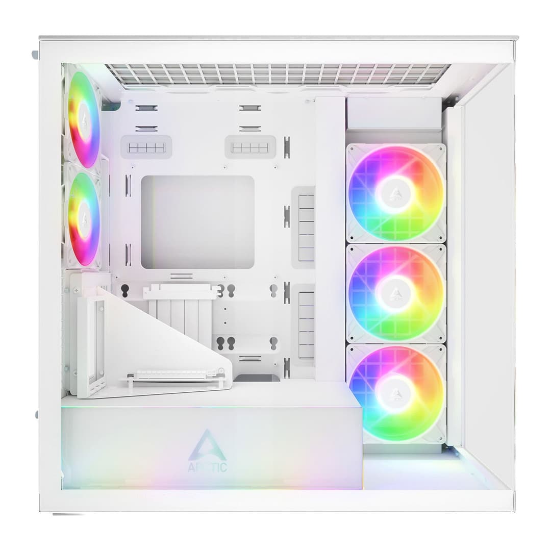 Arctic Xtender ARGB Tempered Glass w/ Vertical GPU Mount Mid Tower PC Case - White - Image 3