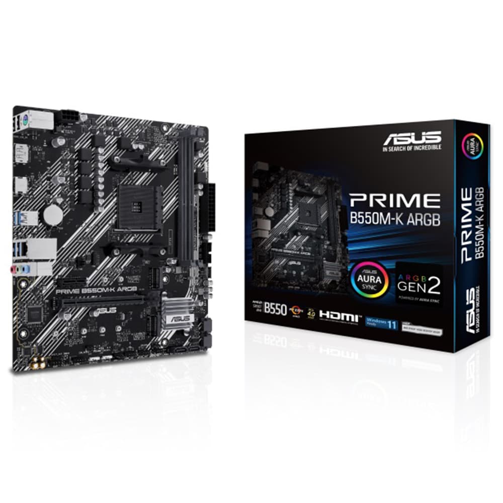 ASUS Prime B550M-K ARGB AMD B550 Micro-ATX Socket AM4 Motherboard - Image 2