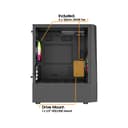Vida Genesis Micro-ATX ARGB Tempered Glass Gaming PC Case - Black thumbnail 9