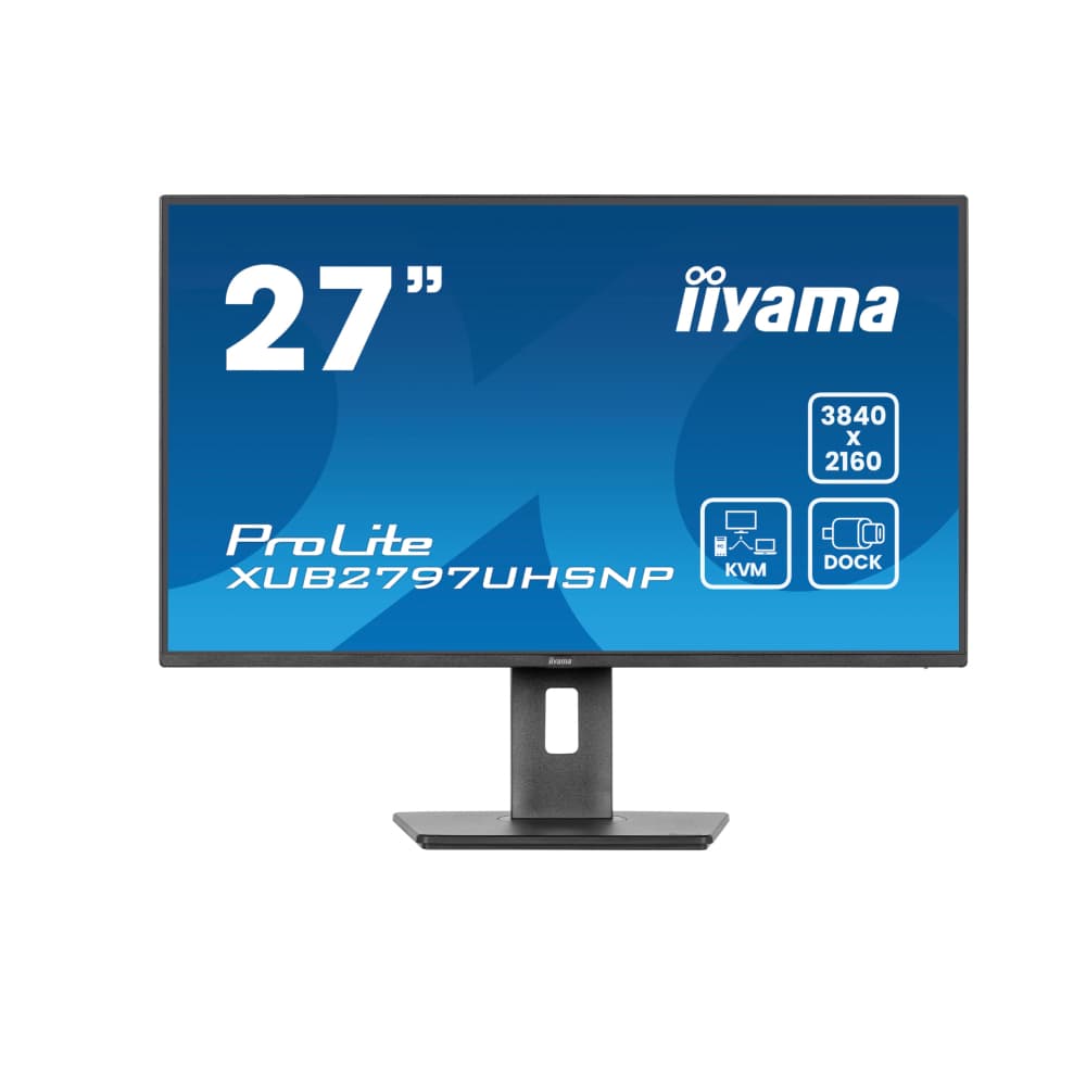 iiyama Prolite XUB2797UHSNP-B1 27" IPS UHD 4K USB-C 96W RJ45 Height Adjustable Docking Monitor - Image 1