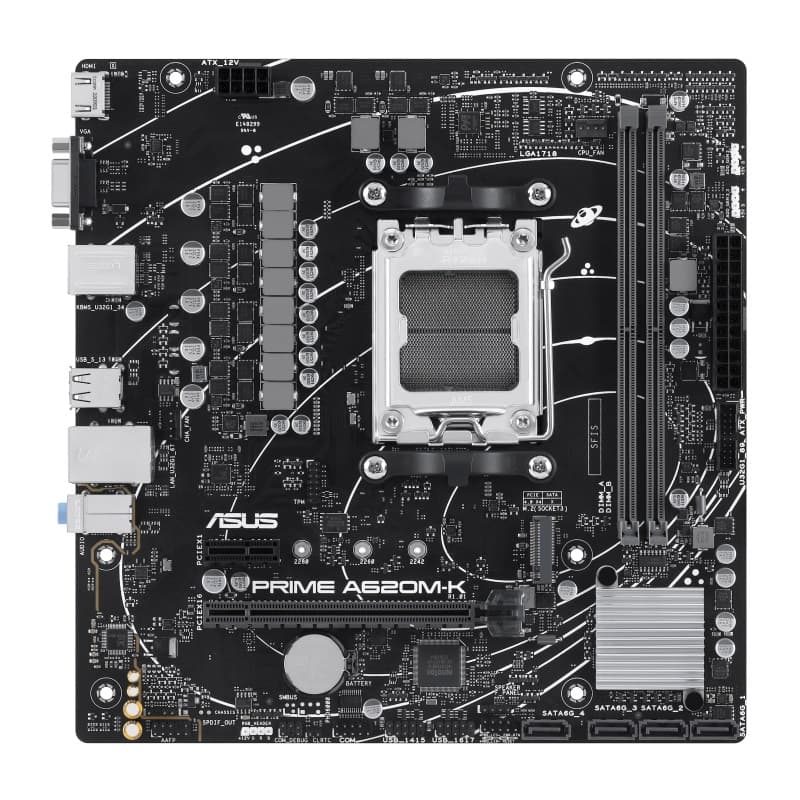 ASUS PRIME A620M-K AMD A620 Socket AM5 micro ATX Motherboard - 90MB1F40-M0EAY0 - Image 2