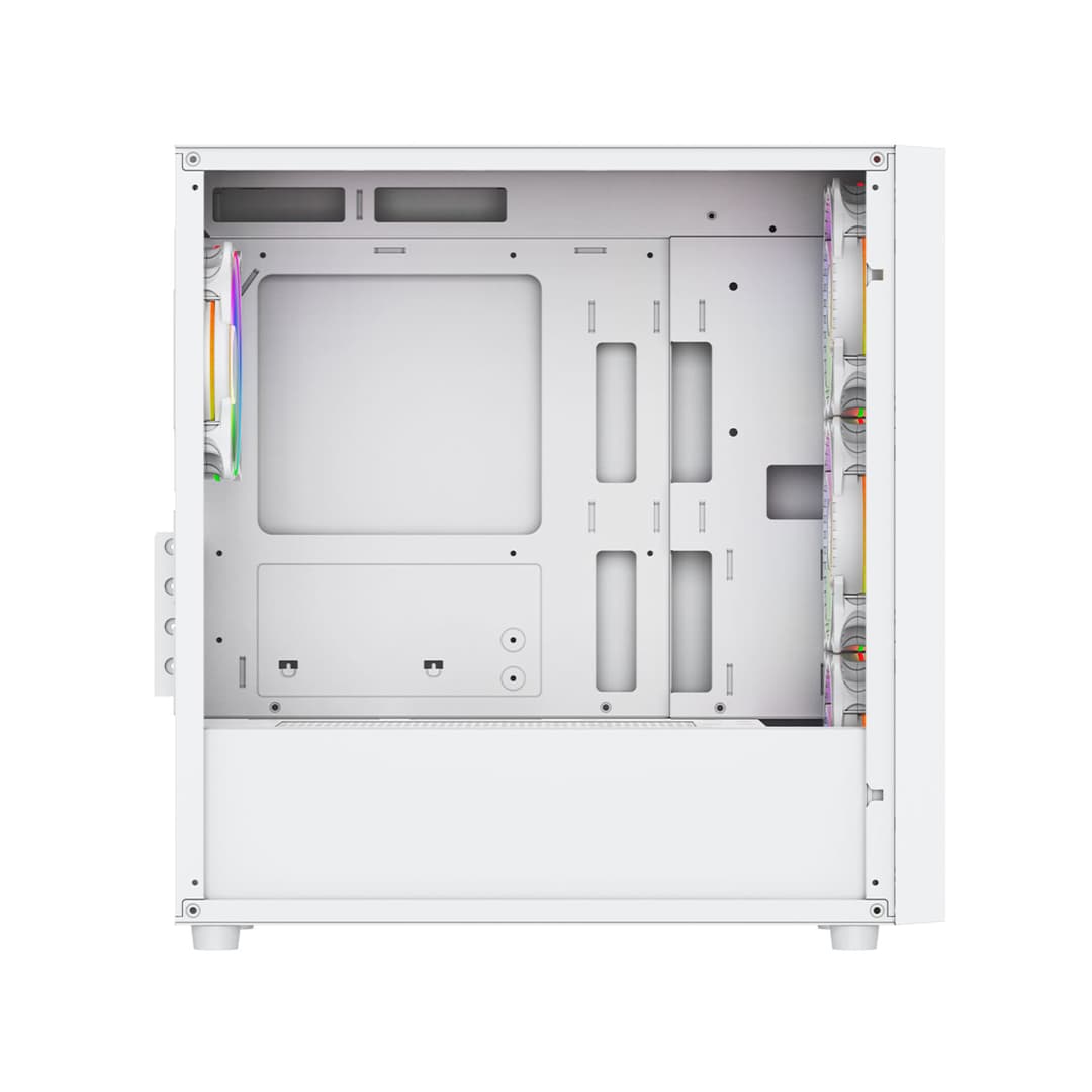 Vida Lucid Micro-ATX Tower Tempered Glass Gaming PC Case - White - Image 7