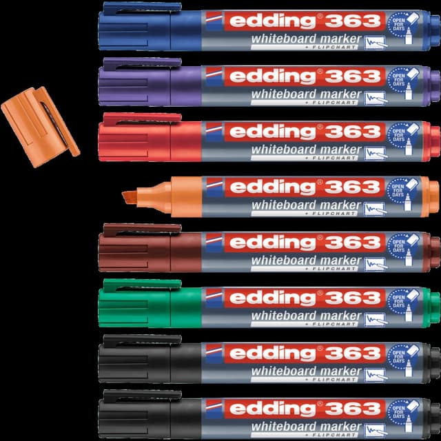 Colours For R edding 363 Whiteboard Marker Chisel Tip 1-5 mm Assorted Colours Pack of ...