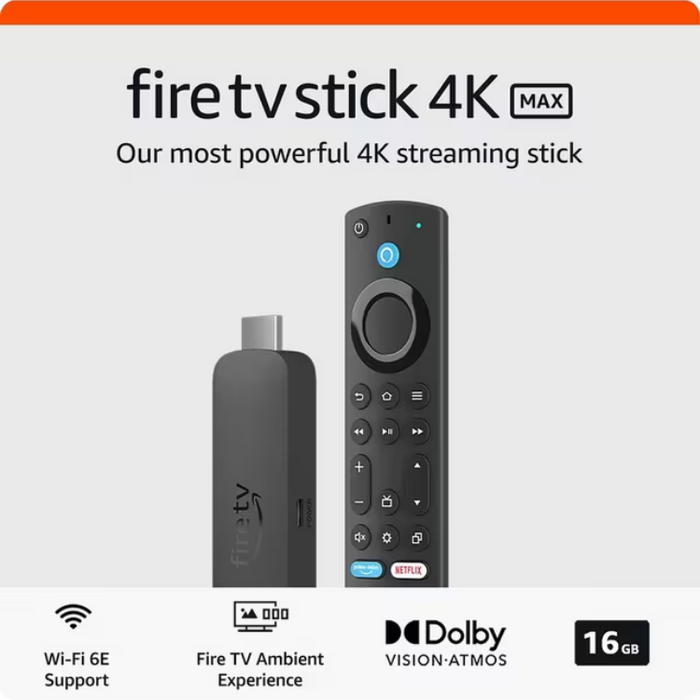 Amazon Fire TV Stick 4K Max – Ultra HD Streaming, Alexa Voice Control - Black