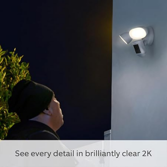Ring Floodlight Cam Pro – 2K Outdoor Smart Security with Siren - Black