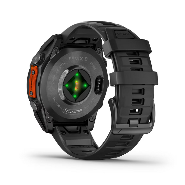 Garmin Fenix 8 AMOLED Smart Watch 47mm – Slate Grey with Black Silicone Band