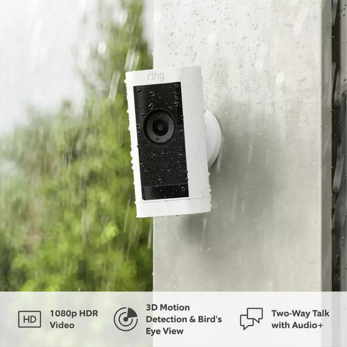 Ring Outdoor Battery Camera Pro (Stick Up Cam) – Battery-Powered Smart Wireless Security Camera - White
